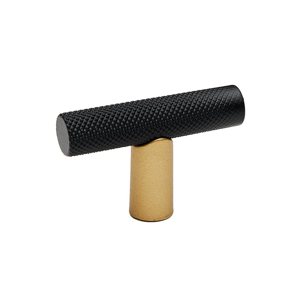 Alno Hardware T Knob With Knurled Bar in Champagne And Matte Black