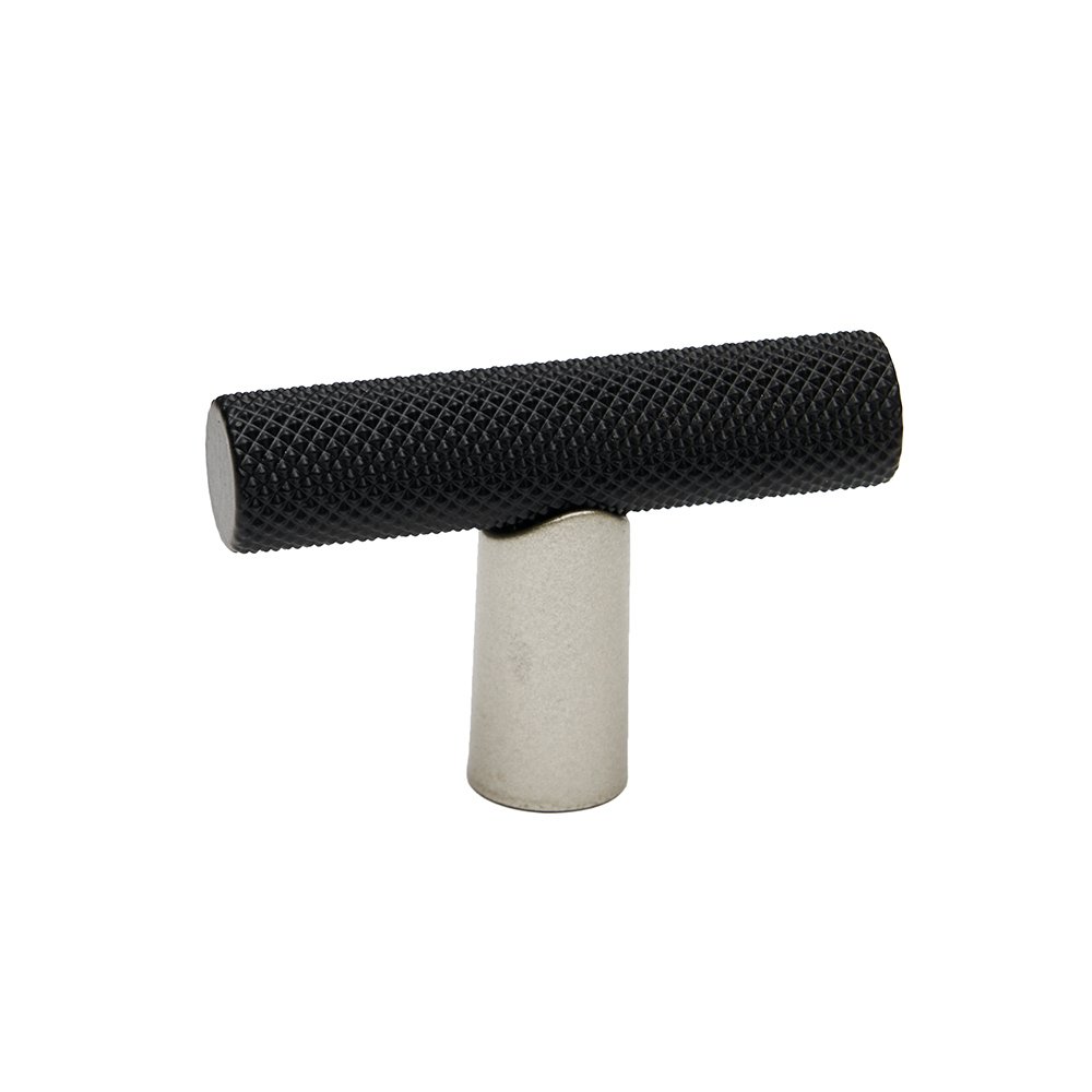 Alno Hardware T Knob With Knurled Bar in Matte Nickel And Matte Black