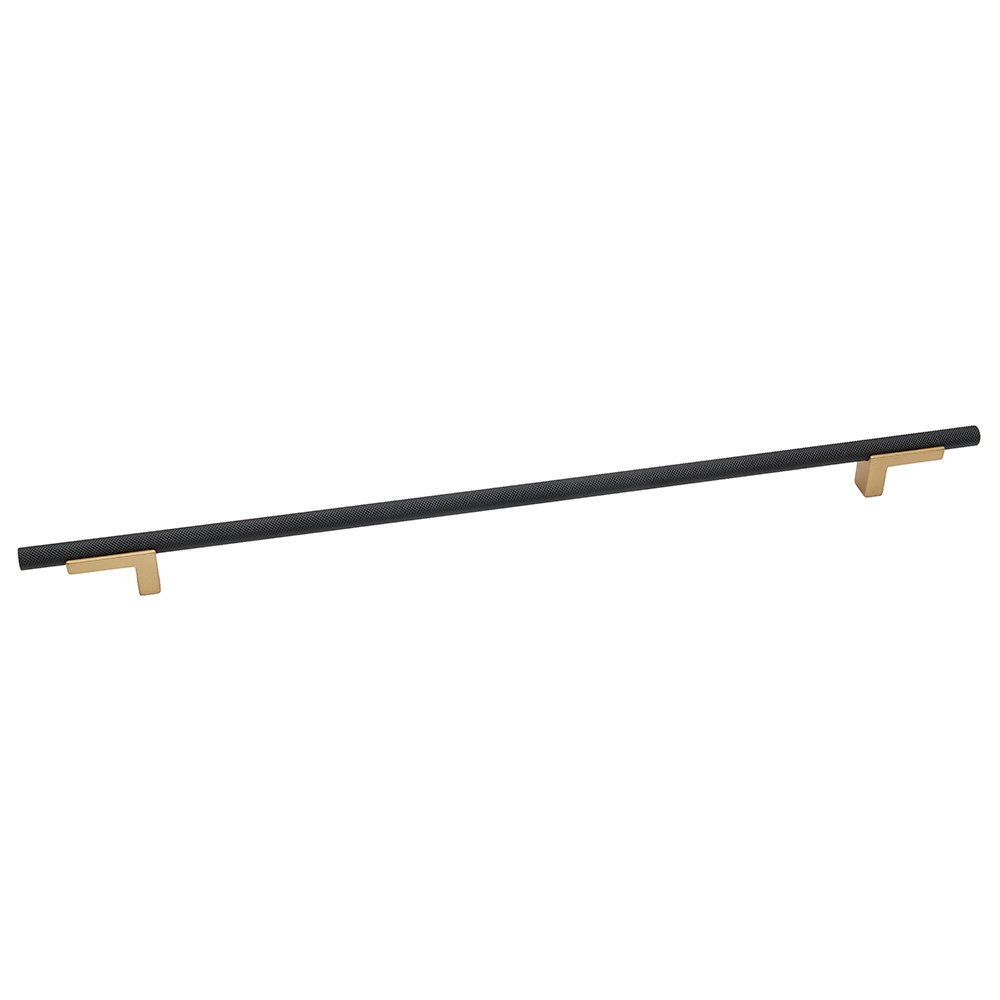 Alno Hardware 12" Centers Pull With Knurled Bar in Champagne And Matte Black