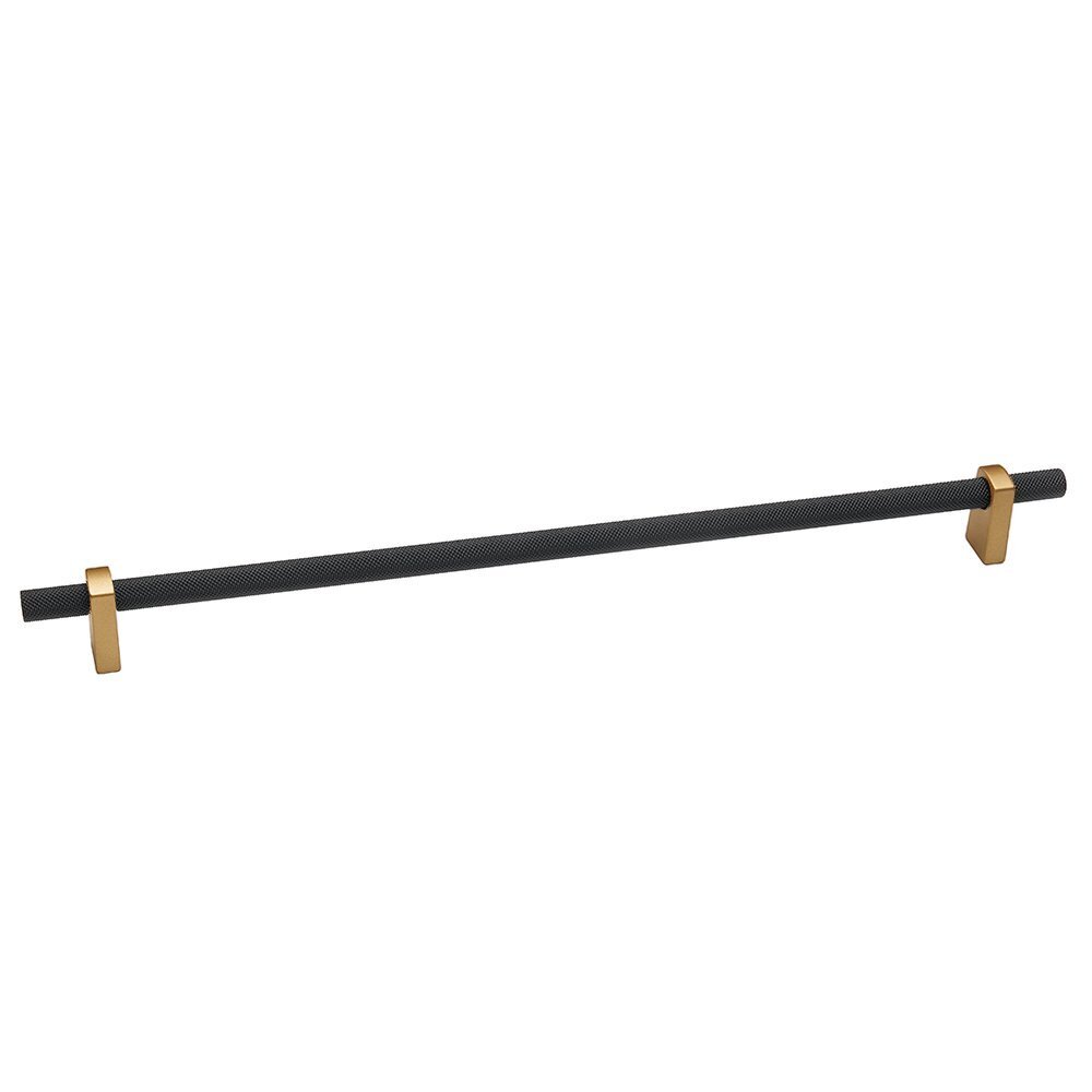 Alno Hardware 12" Centers Knurled Appliance Pull in Champagne And Matte Black