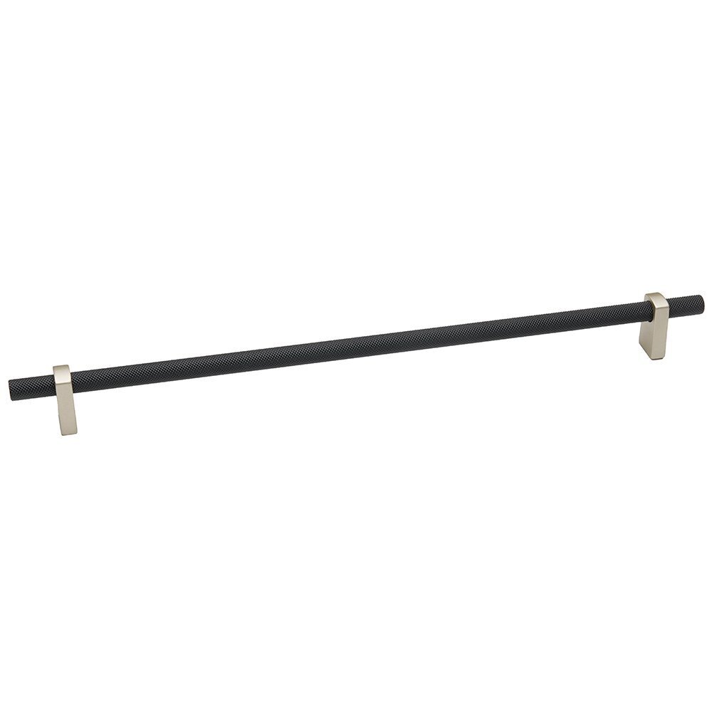 Alno Hardware 12" Centers Knurled Appliance Pull in Matte Nickel And Matte Black