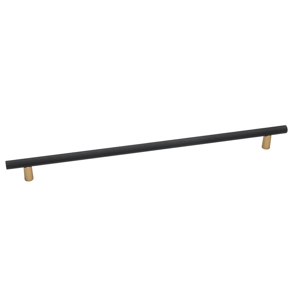 Alno Hardware 12" Centers Knurled Appliance Pull in Champagne And Matte Black
