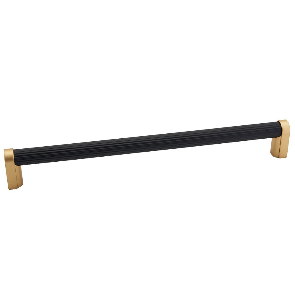 Alno Hardware 12" Centers Appliance Pull Ribbed Bar in Champagne/Matte Black 