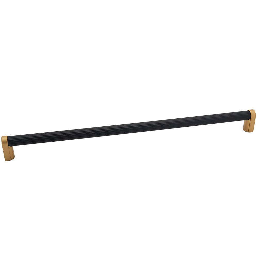 Alno Hardware 18" Centers Appliance Pull Ribbed Bar in Champagne/Matte Black 