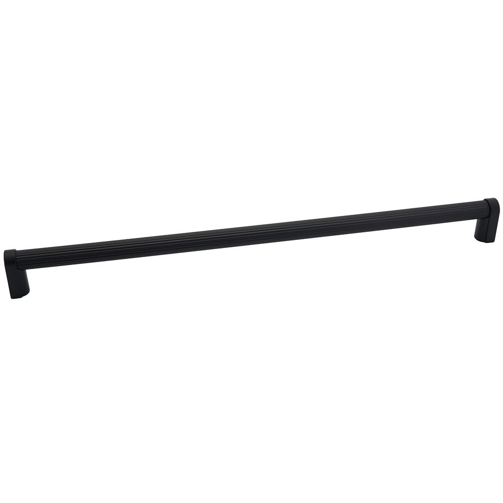 Alno Hardware 18" Centers Appliance Pull Ribbed Bar in Matte Black 