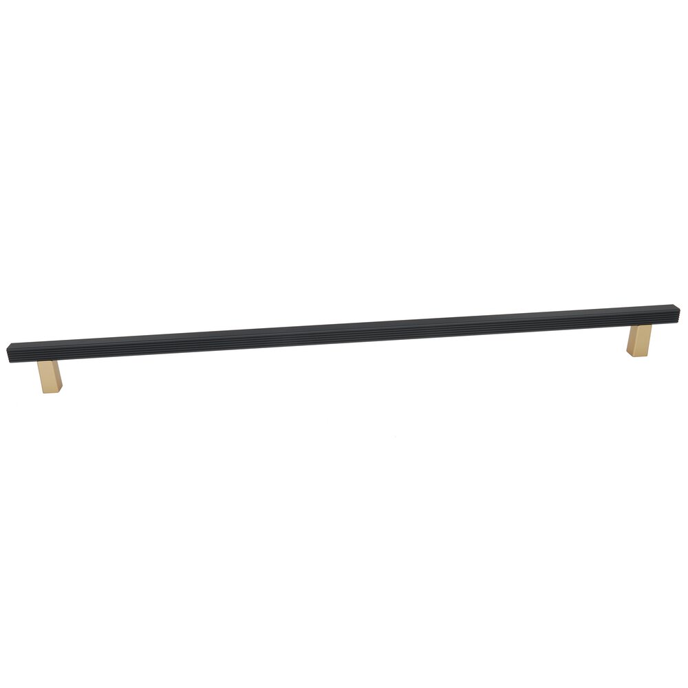 Alno Hardware 24" Centers Grooved Bar Appliance Pull In Champagne/Matte Black