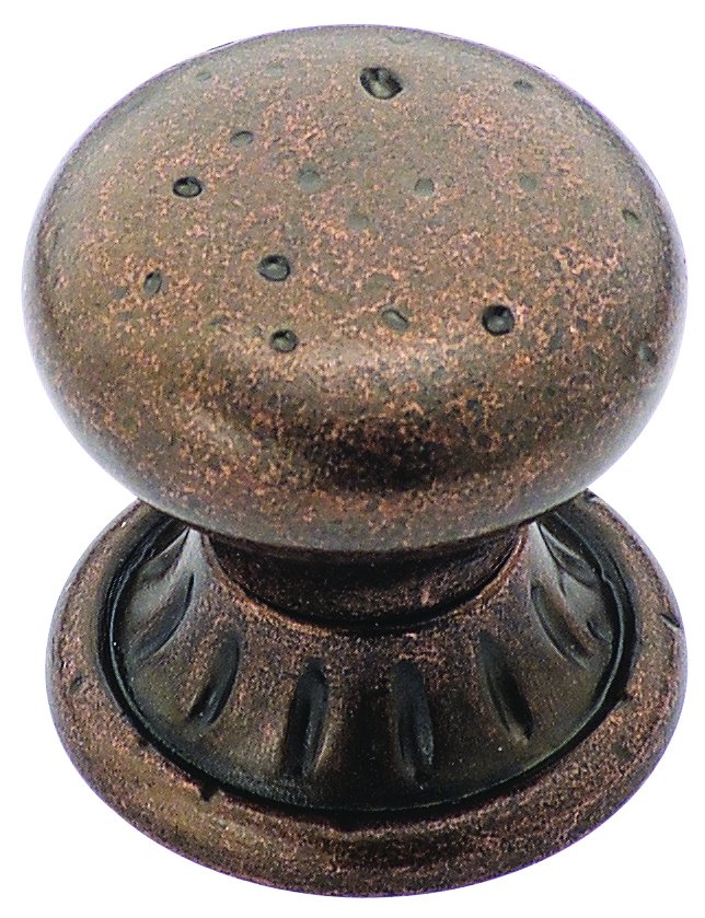 Amerock Rustic Bronze Euro Stone Circle Knob
