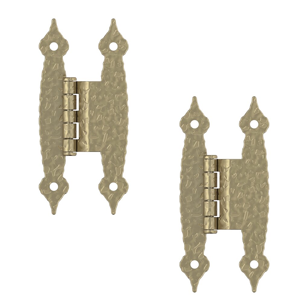 Amerock 3/8" (10 mm) Offset Non-Self Closing Face Mount Cabinet Hinge (Pair) in Golden Champagne