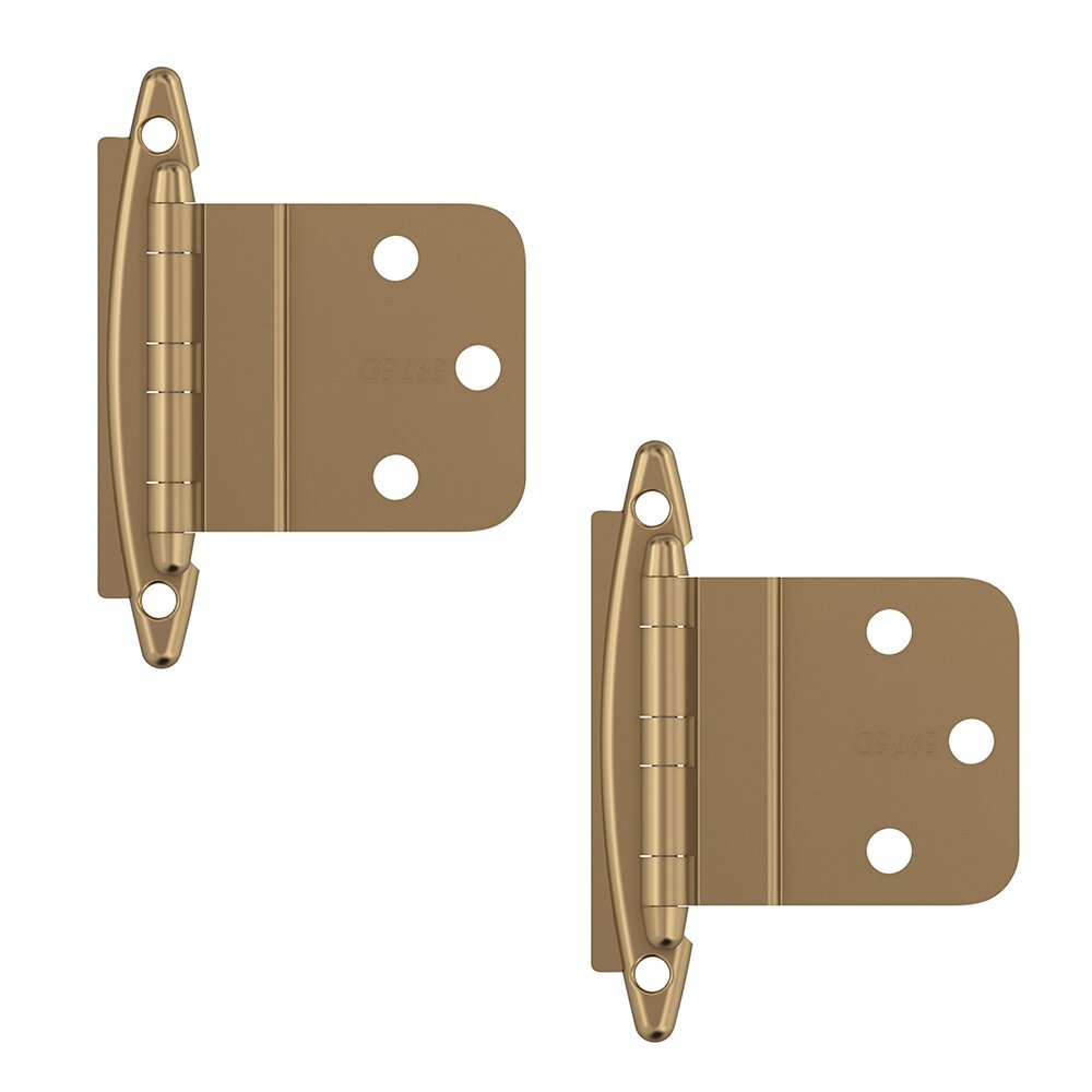 Amerock 3/8" (10 mm) Inset Non-Self Closing Face Mount Cabinet Hinge (Pair) in Champagne Bronze
