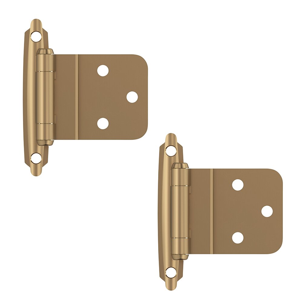Amerock 3/8" (10 mm) Inset Self Closing Face Mount Cabinet Hinge (Pair) in Champagne Bronze