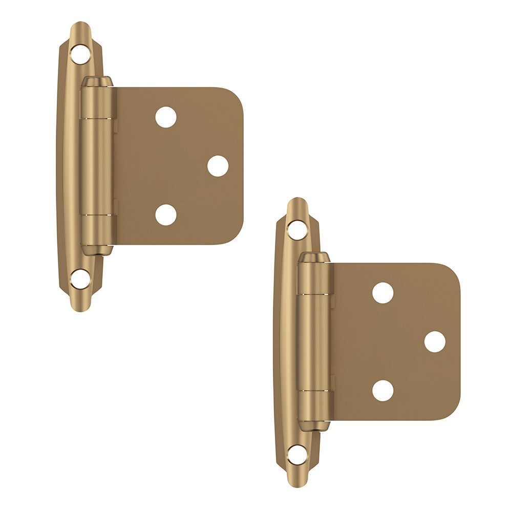Amerock Variable Overlay Self Closing Face Mount Cabinet Hinge (Pair) in Champagne Bronze
