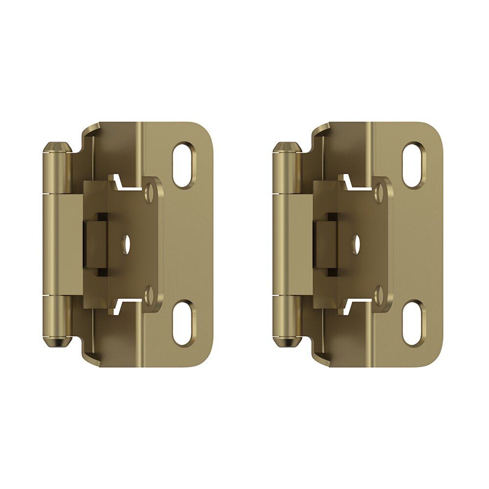Amerock 1/2" (13 mm) Overlay Self Closing Partial Wrap Cabinet Hinge (Pair) in Golden Champagne