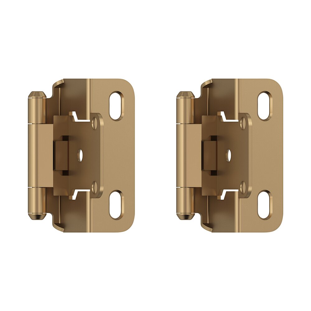 Amerock 1/2" (13 mm) Overlay Self Closing Partial Wrap Cabinet Hinge (Pair) in Champagne Bronze