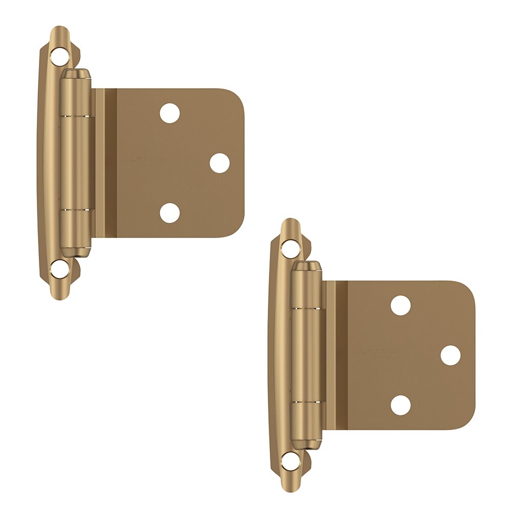 Amerock Variable Overlay Self Closing Face Mount Reverse Bevel Cabinet Hinge (Pair) in Champagne Bronze