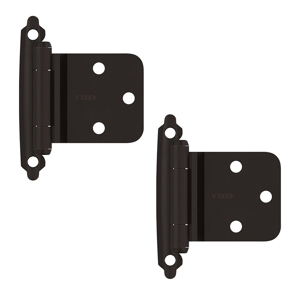 Amerock Variable Overlay Self Closing Face Mount Reverse Bevel Cabinet Hinge (Pair) in Oil Rubbed Bronze