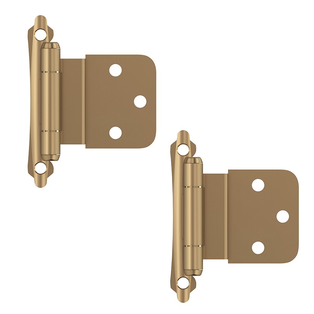 Amerock 3/8" (10 mm) Inset Self Closing Face Mount Cabinet Hinge (Pair) in Champagne Bronze