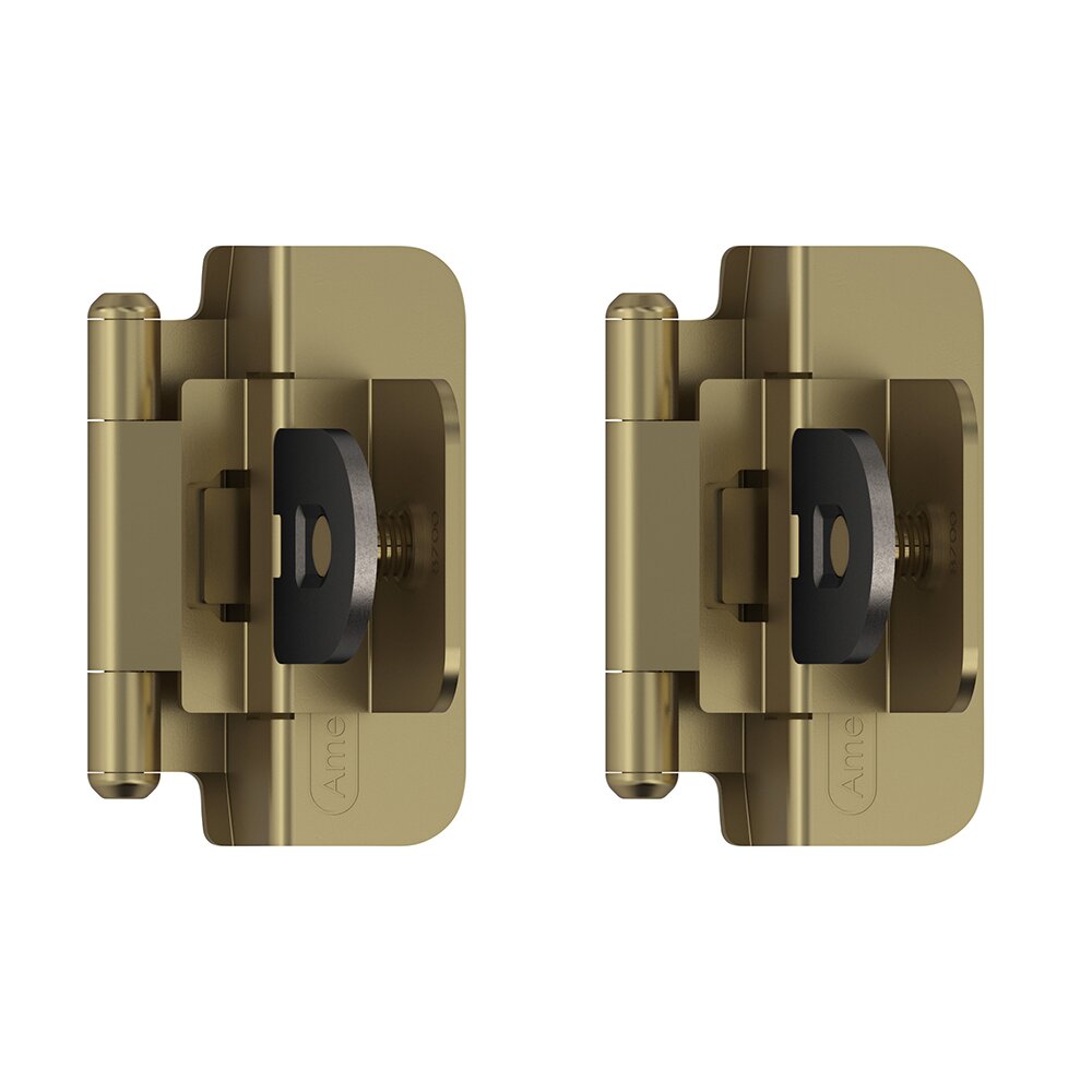 Amerock 3/8" (10 mm) Inset Double Demountable Cabinet Hinge (Pair) in Golden Champagne