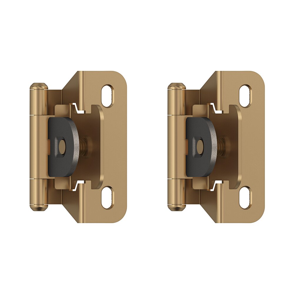 Amerock 1/4" (6 mm) Overlay Single Demountable Partial Wrap Cabinet Hinge (Pair) in Champagne Bronze