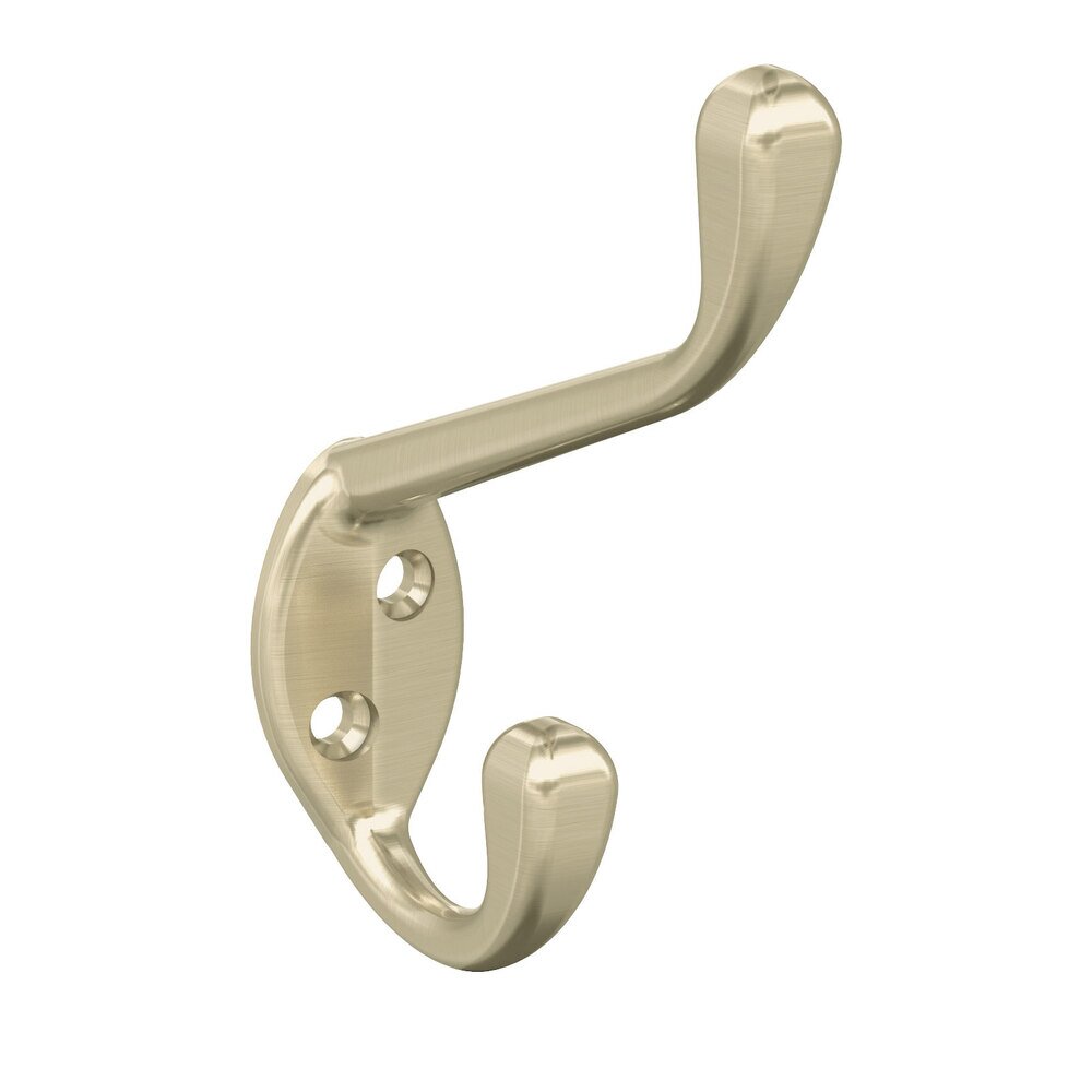 Amerock Noble Double Prong Wall Hook in Golden Champagne