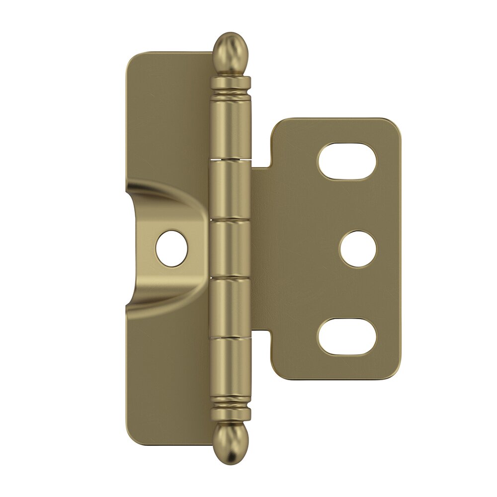 Amerock 3/4" (19 mm) Door Thickness Full Inset Full Wrap Ball Tip Cabinet Hinge (Single) in Golden Champagne