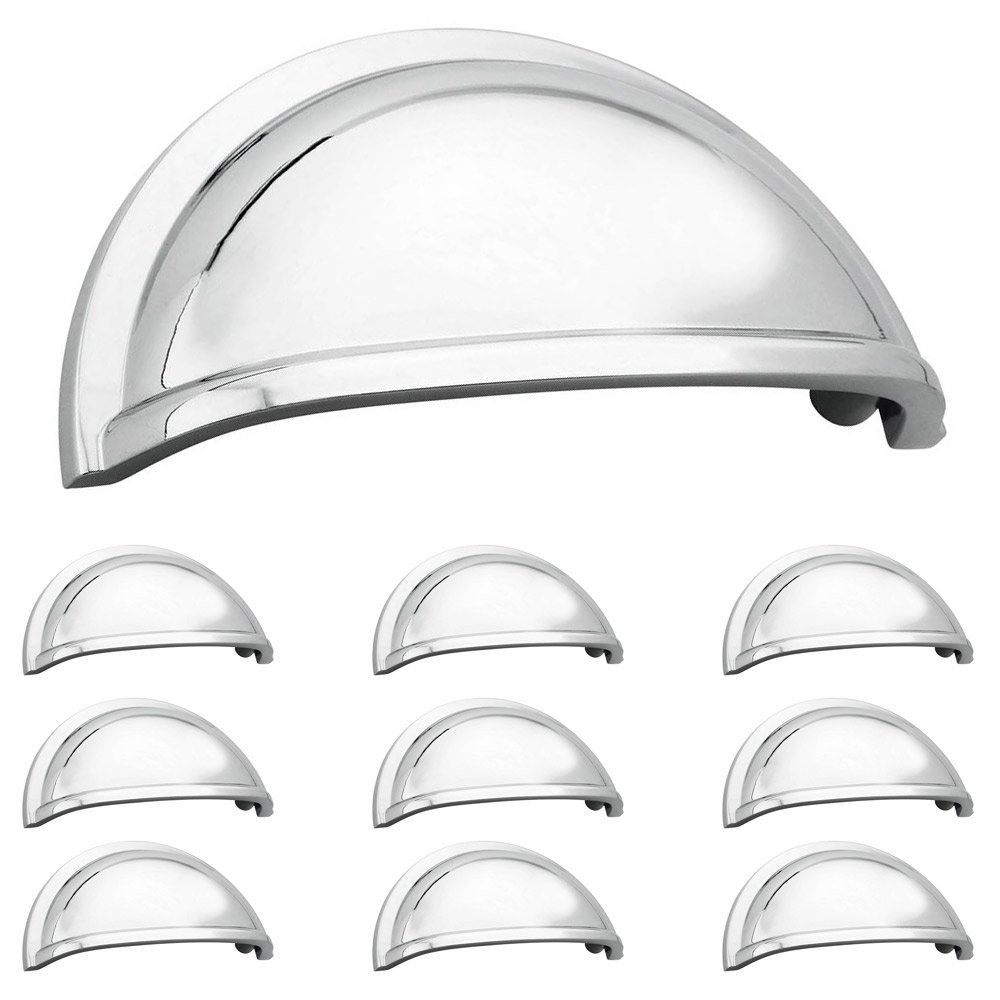 Amerock 10 Pack of 3" Centers Allison Cup Pull in Polished Chrome