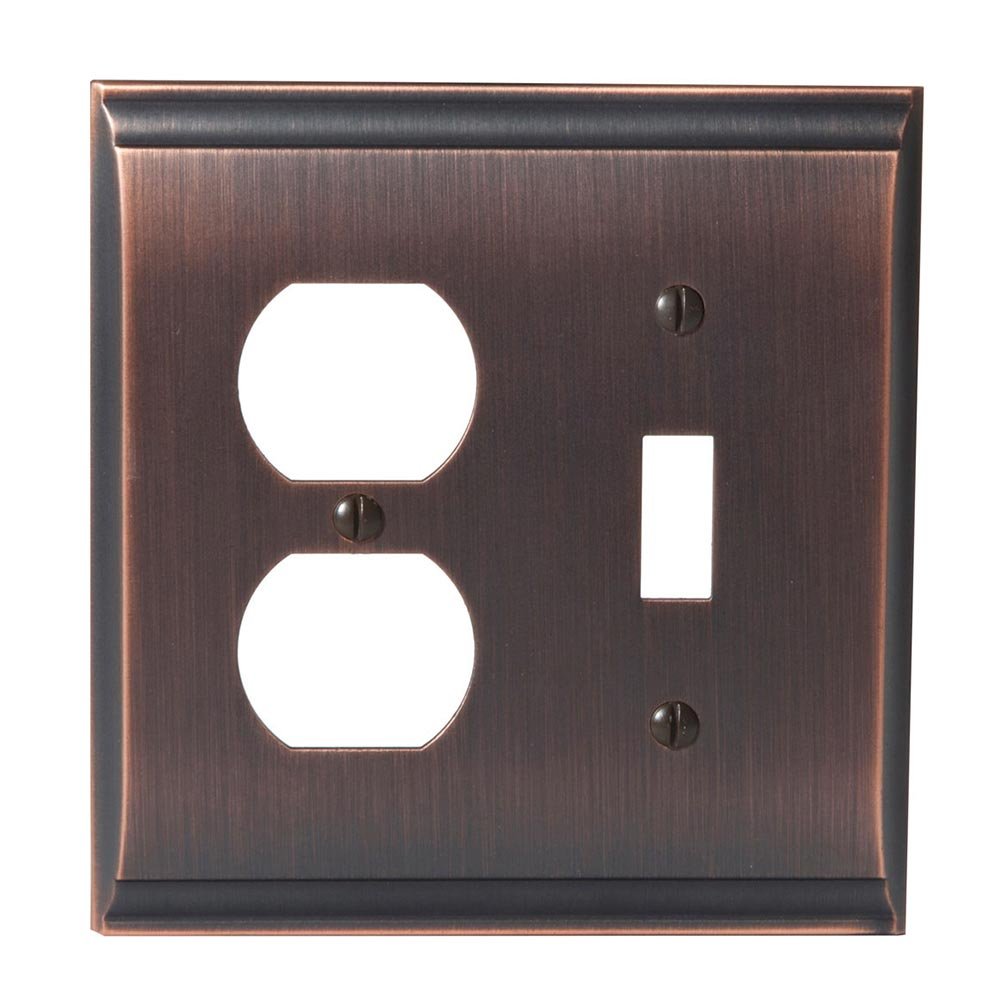 Amerock Single Toggle/Single Outlet Wallplate in Oil Rubbed Bronze