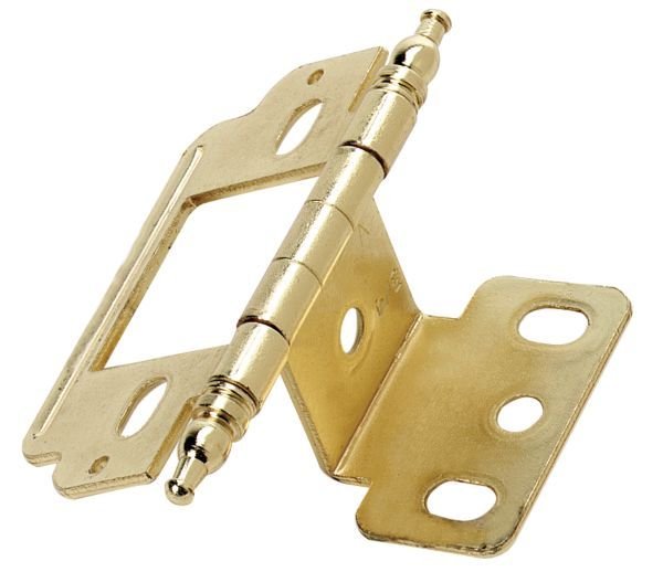 Amerock Full Inset, Partial Wrap, 3/4" Door Thickness, Minaret Tip (Sold Individually)- Polished Brass