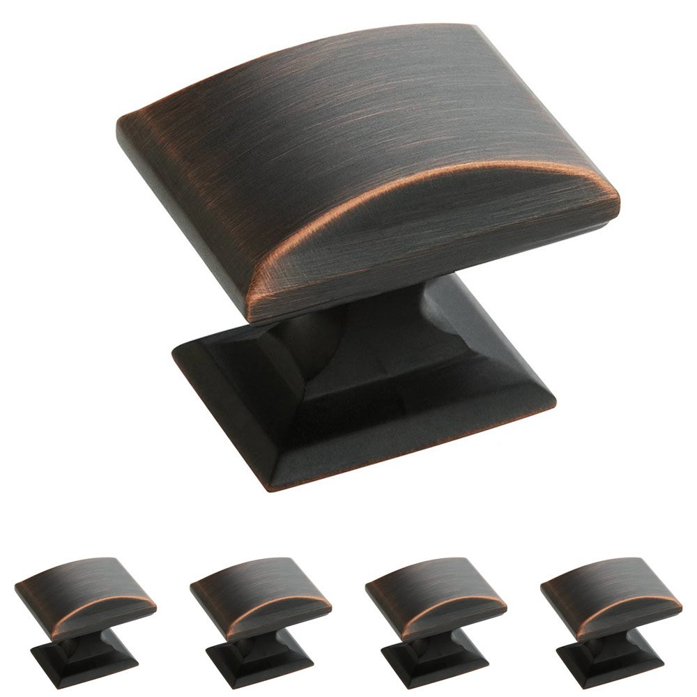 Amerock 5 Pack of 1 1/4" Rectangular Knob in Oil Rubbed Bronze