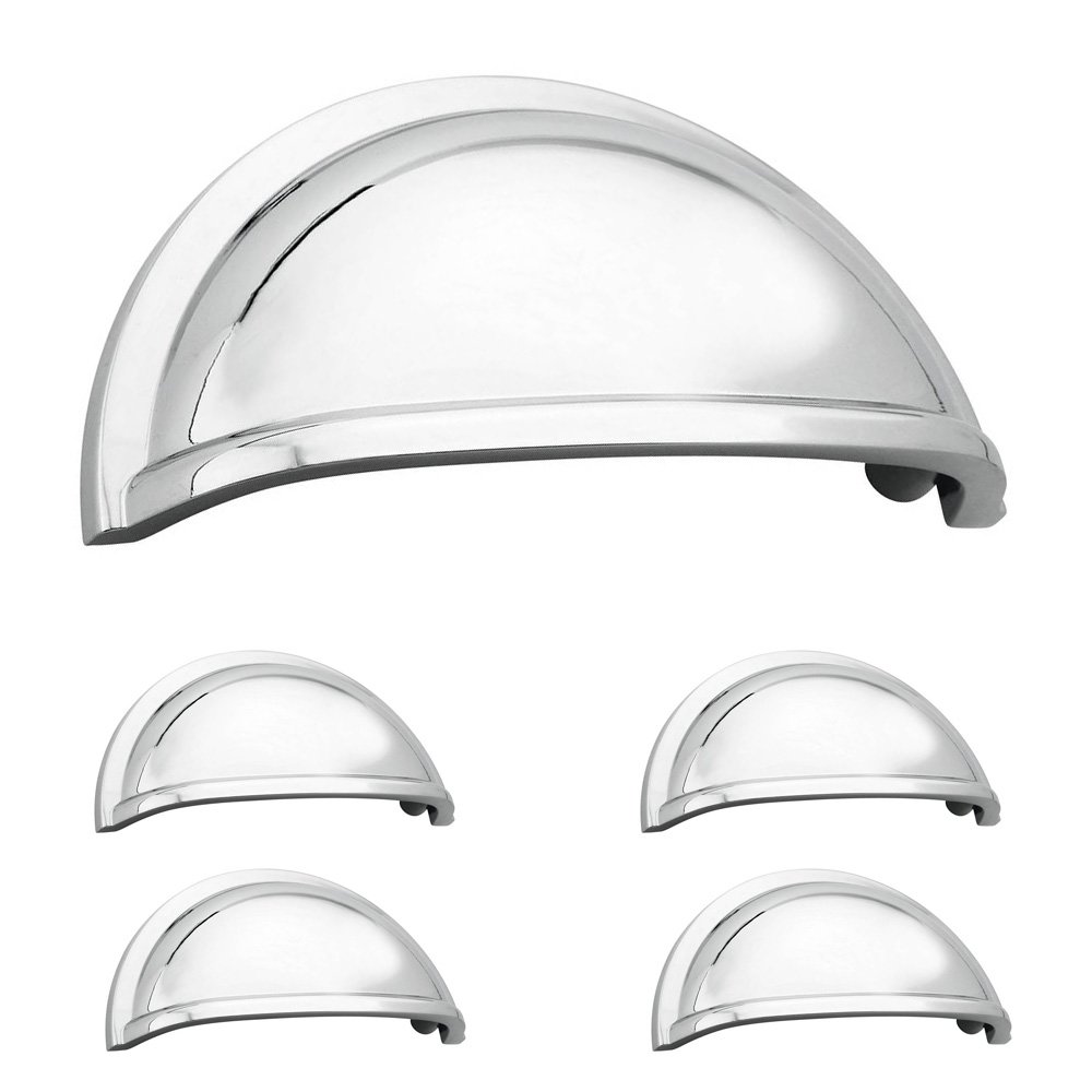 Amerock 5 Pack of 3" Centers Allison Cup Pull in Polished Chrome