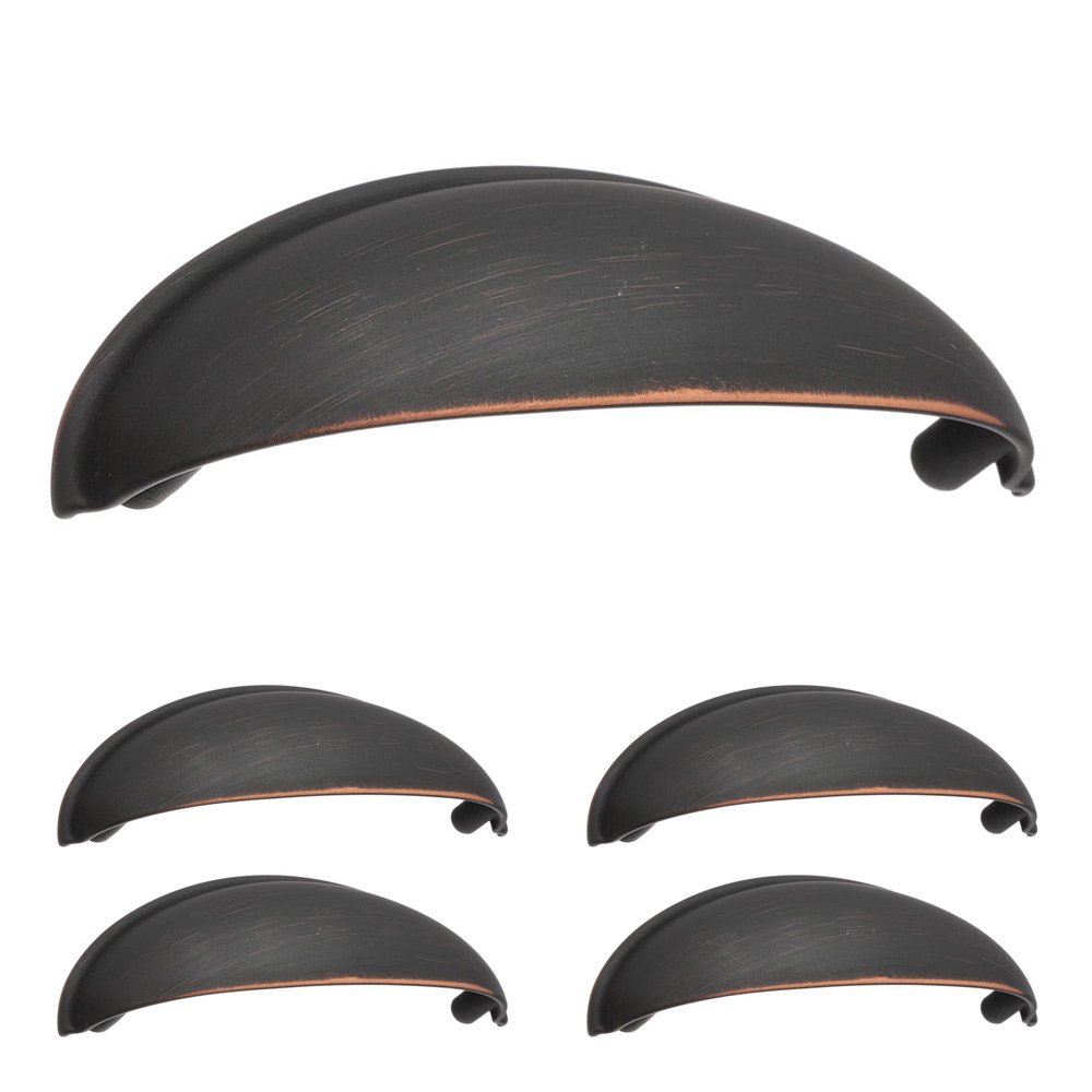 Amerock 5 Pack of 3" (76mm) Centers Cup Pull in Oil Rubbed Bronze