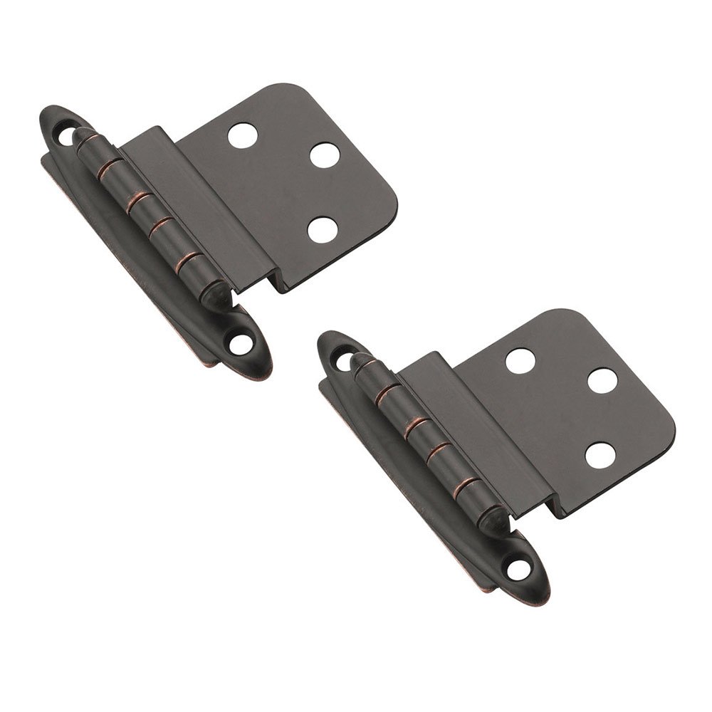 Amerock Non Self Closing Face Mount 3/8" Inset Hinge (Pair) in Oil Rubbed Bronze