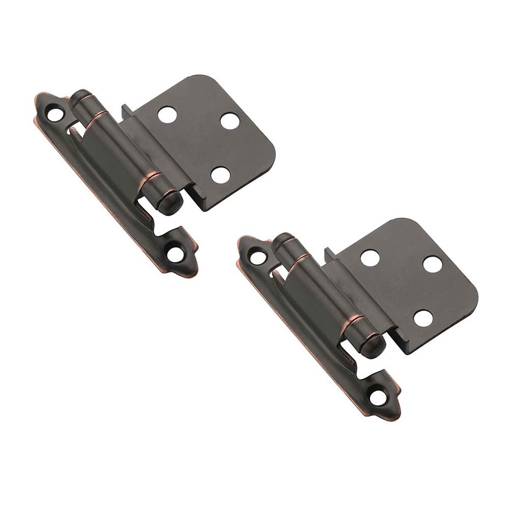 Amerock Self Closing Face Mount 3/8" Inset Hinge (Pair) in Oil Rubbed Bronze