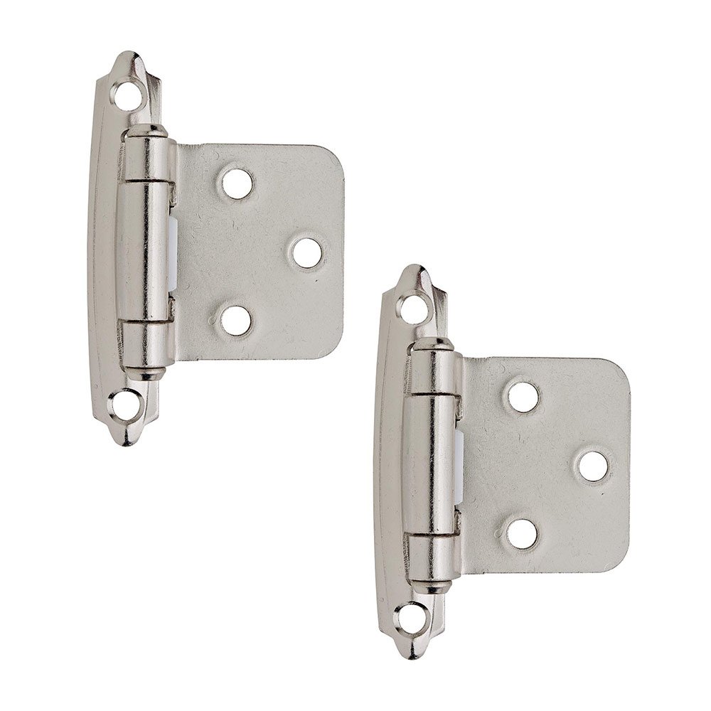 Amerock Self Closing Face Mount Variable Overlay Hinge (Pair) in Polished Chrome