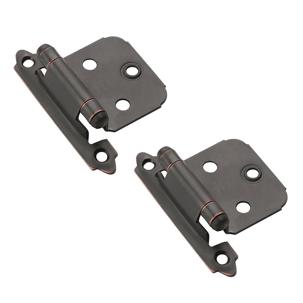 Amerock Self Closing Face Mount Variable Overlay Hinge (Pair) in Oil Rubbed Bronze