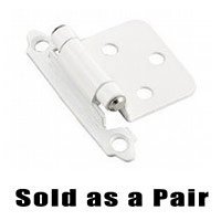 Amerock Self Closing Face Mount Variable Overlay Hinge (Pair) in White