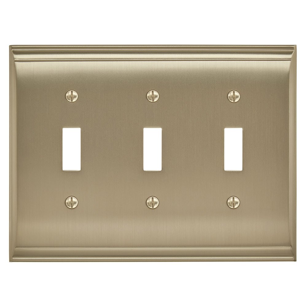 Amerock Triple Toggle Wall Plate in Golden Champagne