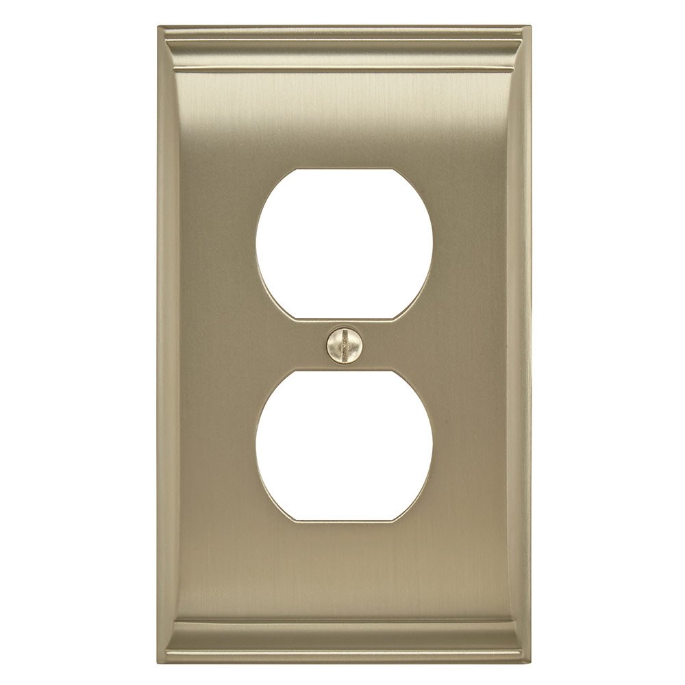 Amerock Single Outlet Wall Plate in Golden Champagne