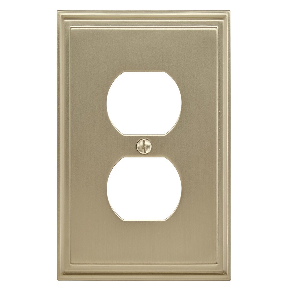Amerock Single Outlet Wall Plate in Golden Champagne