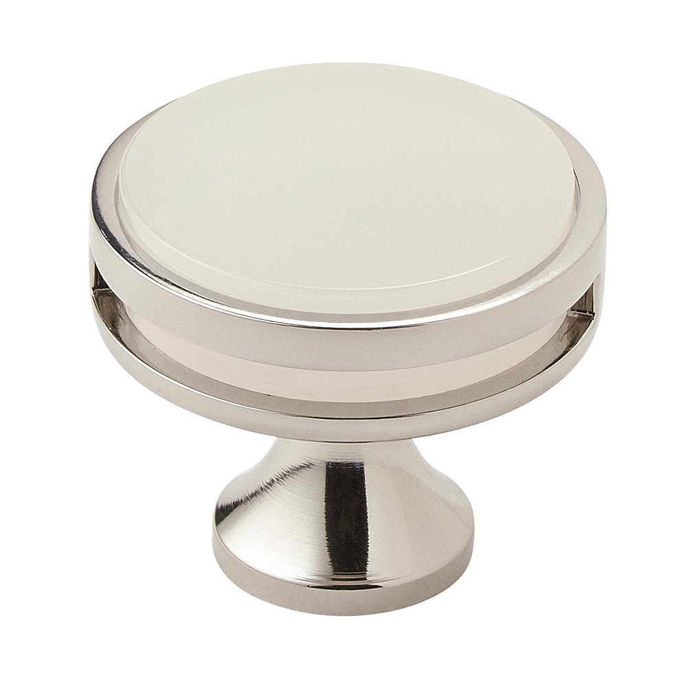 Amerock 1 3/8" Diameter Knob in Polished Nickel with Frosted Acrylic
