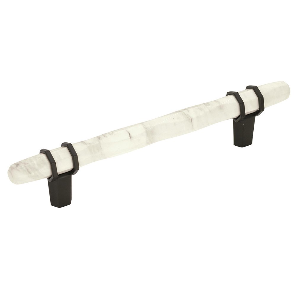 Amerock 5" Centers Cabinet Handle in Marble White/Black Bronze