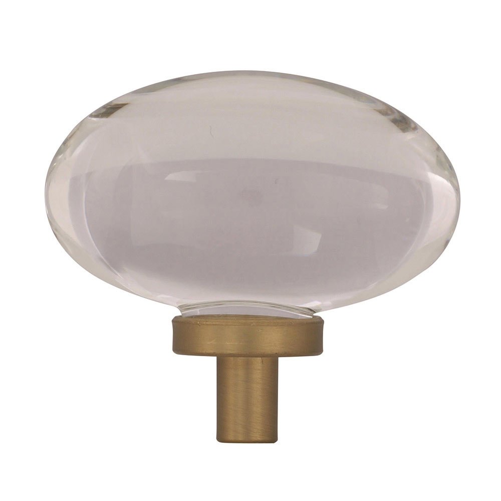 Amerock 1 3/4" Oval Knob in Clear Glass/Golden Champagne