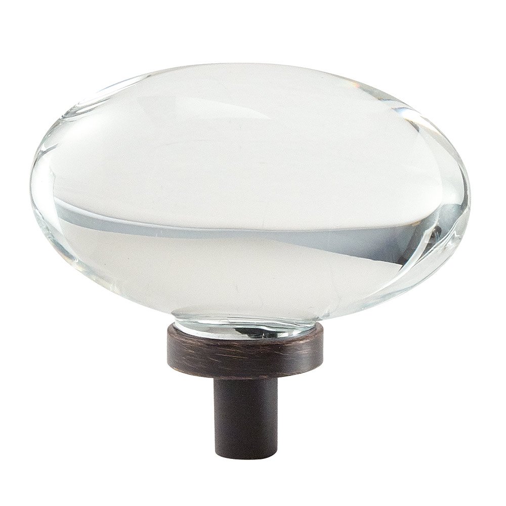 Amerock 1 3/4" Oval Knob in Clear Glass/Oil-Rubbed Bronze