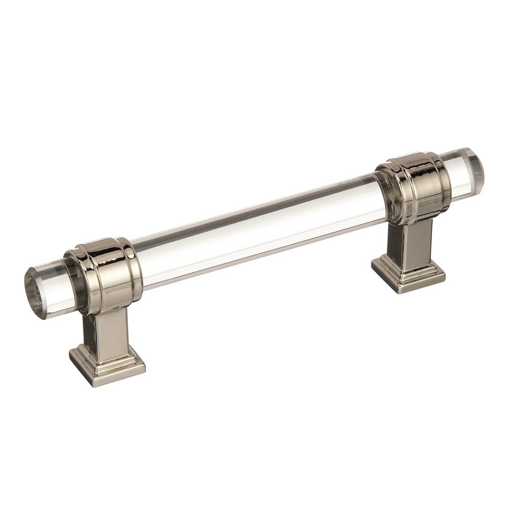 Amerock 3 3/4" Centers Cabinet Pull in Clear/Polished Nickel
