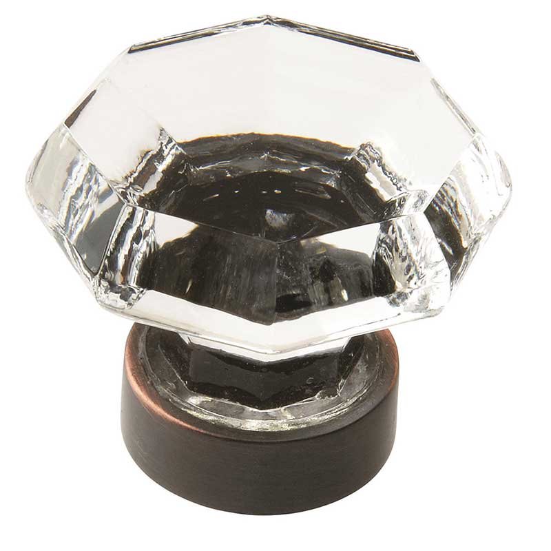 Amerock 1 5/16" Diameter Glass Knob in Oil Rubbed Bronze with Glass