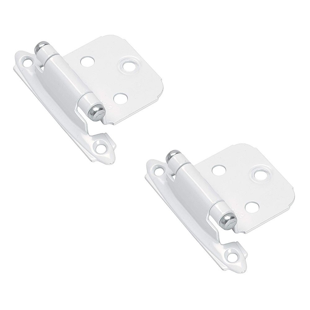 Amerock Self Closing Face Mount Overlay Variable Hinge (Pair) in White