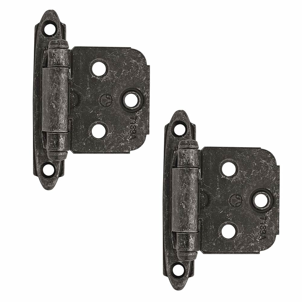 Amerock Self Closing Face Mount Overlay Variable Hinge (Pair) in Wrought Iron