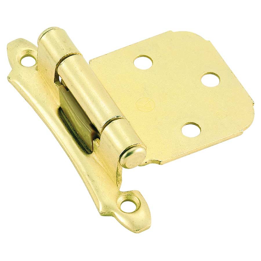 Amerock Self Closing Face Mount Variable Overlay Hinge (Pair) in Bright Brass