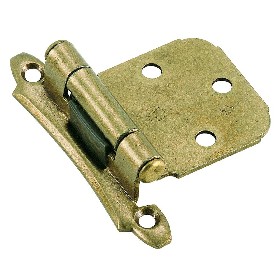 Amerock Self Closing Face Mount Variable Overlay Hinge (Pair) in Burnished Brass