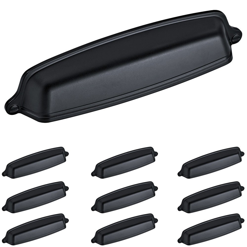 Amerock 10 Pack of 5" Centers Cup Pull in Matte Black
