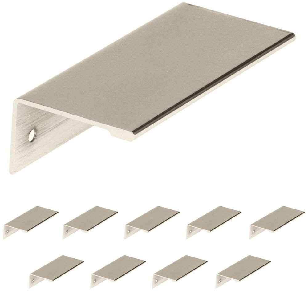 Amerock 10 Pack of 3 13/16" Long Edge Pull in Polished Nickel